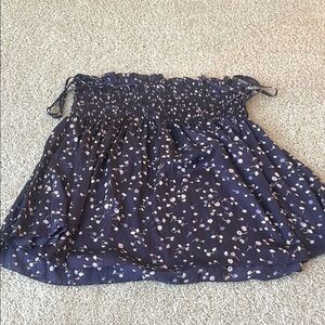 Express Blue Smocked Bubble Mini Skirt Casual